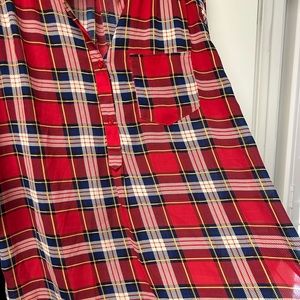 Cals Plaid Tunic Blouse